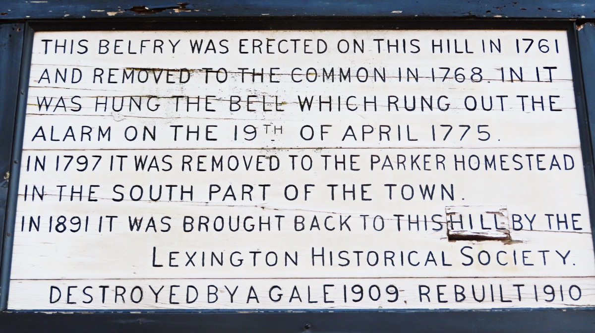 Inscription on the Old Belfry replica.