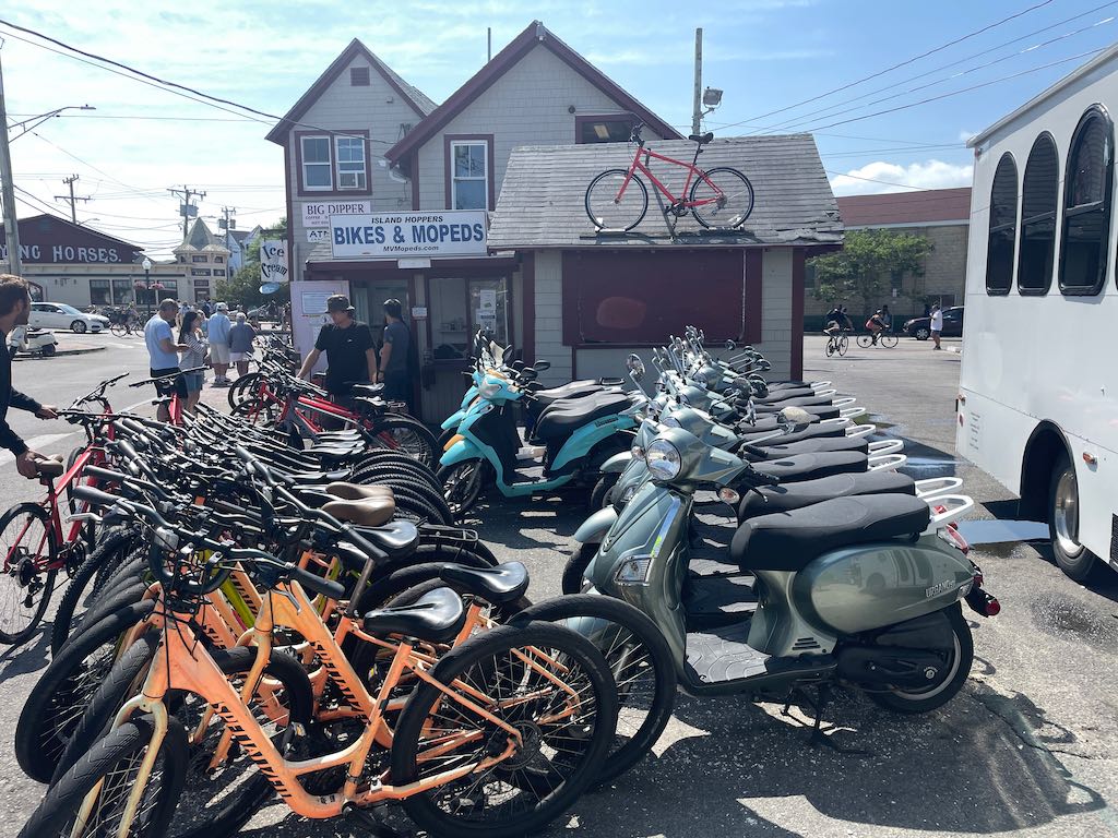 Bike & scooter rental shop, Martha's Vineyard MA.