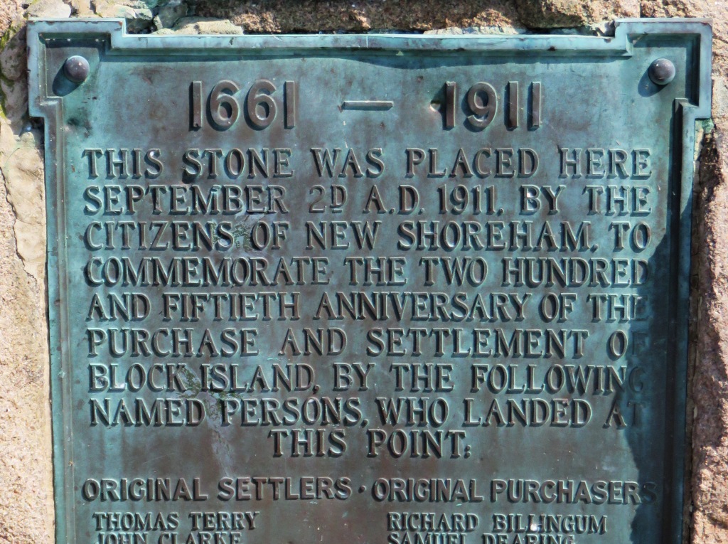 Settlers' Rock plaque, Block Island
