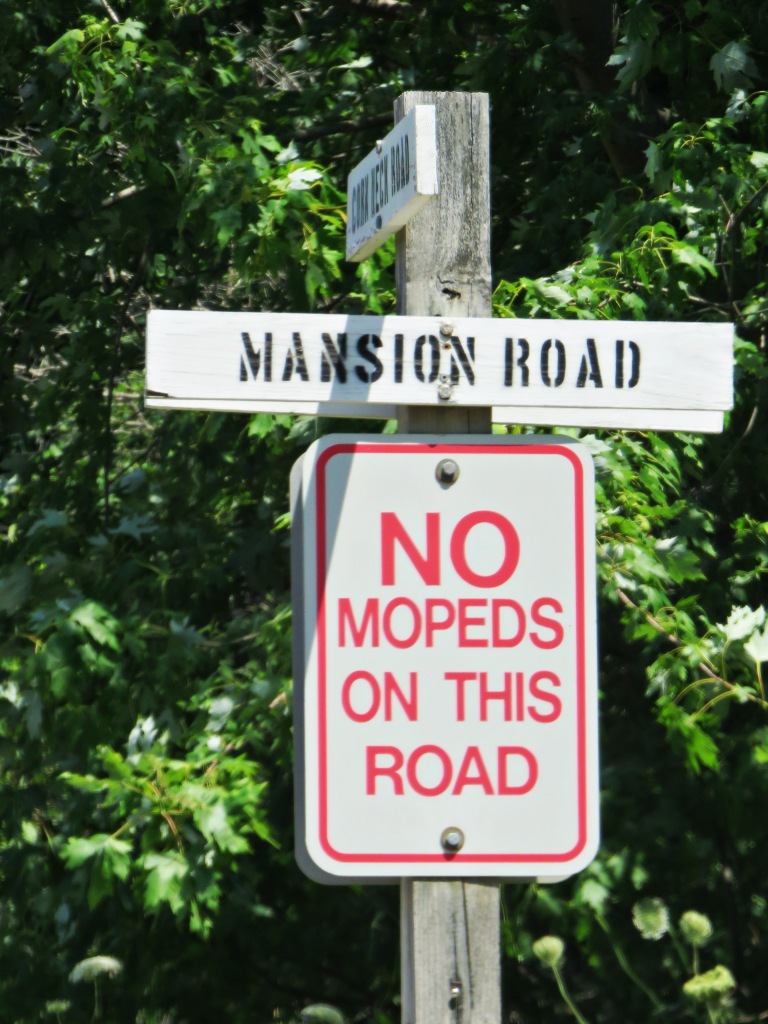 Sign: no mopeds on this road, Block Island