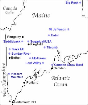 Map of Maine Ski Resorts