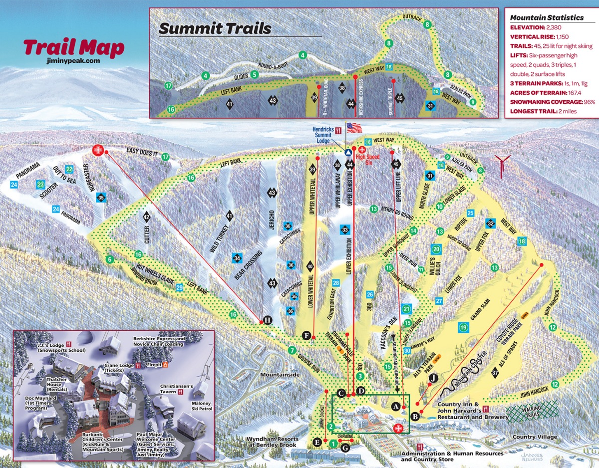 Jiminy Peak Ski Trail Map