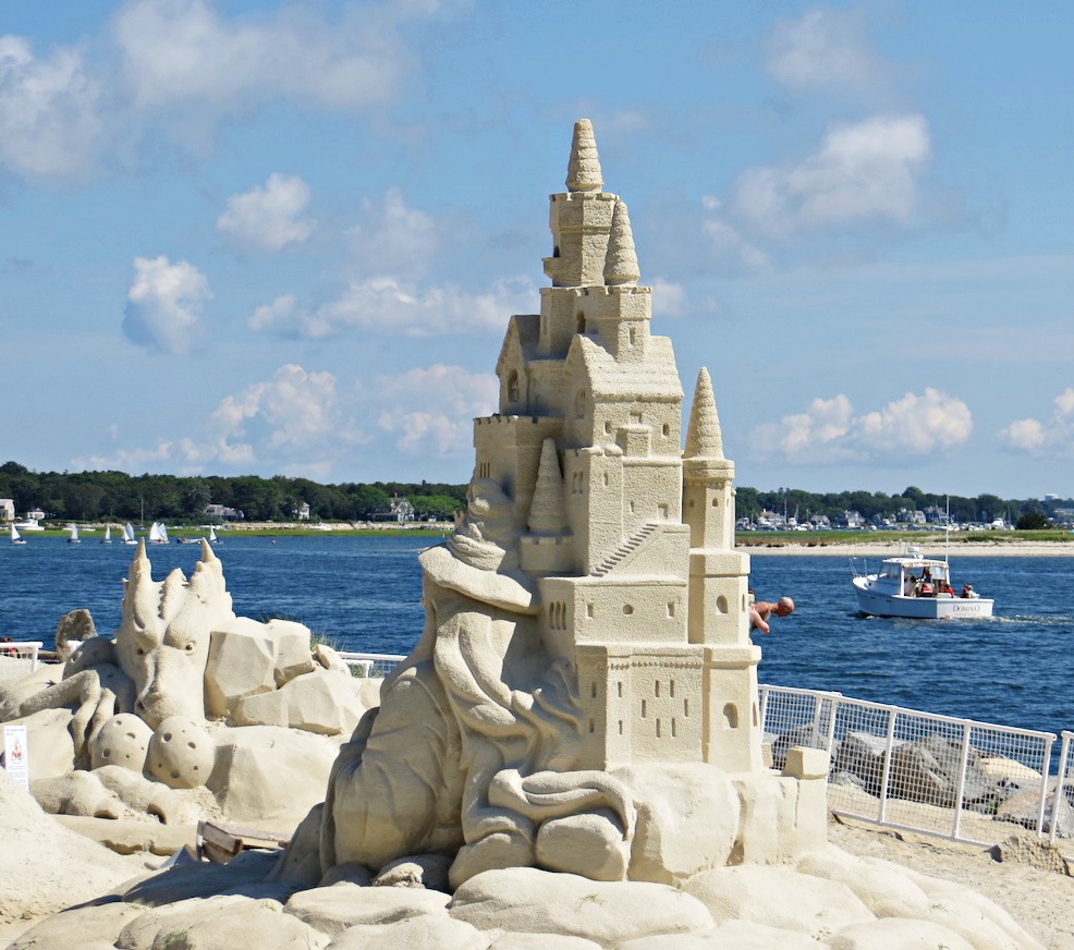 Sand castle, Bass River Beach, South Yarmouth, Cape Cod, Massachusetts
