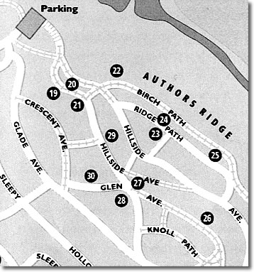 Map of Authors Ridge, Concord MA