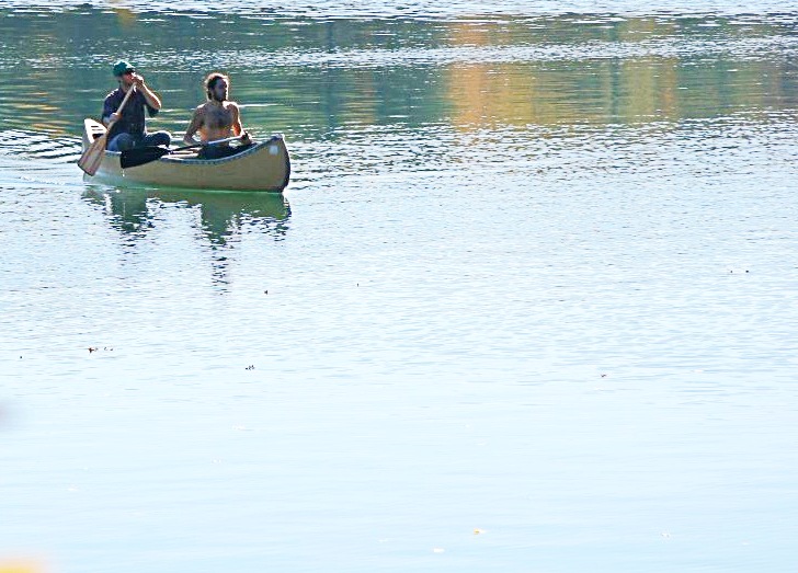 Canoeing on Walden Pond, Concord MA