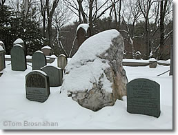 Ralph Waldo Emerson's Grave in Winter, Concord MA