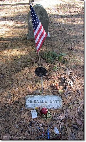 Louisa May Alcott's grave, Authors Ridge, Sleepy Hollow Cemetery, Concord, Massachusetts