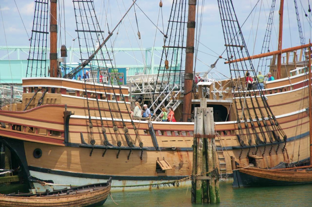 Mayflower II, a replica of the original Pilgrim ship, in Plymouth MA