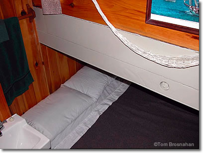 Cabin on Maine windjammer American Eagle: small but tidy