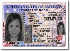 Example of a US Passport Card