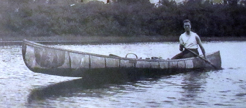 Franklin Roosevelt in a canoe