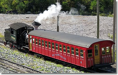 Mount Washington Cog Railway coal-fired locomotive, Marshfield Station NH