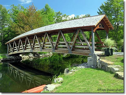 Covered footbridge over the Sugar River, Sunapee Harbor, New Hampshire