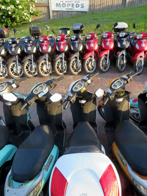 Mopeds (motor scooters) for rent on Block Island RI