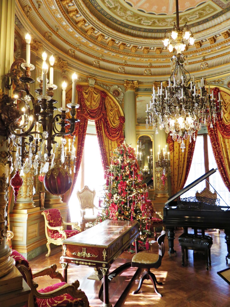 Music Room of The Breakers at Christmas, Newport, Rhode Island