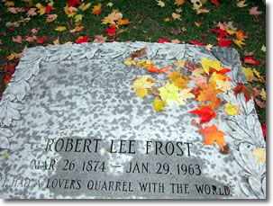 Robert Frost's gravestone, Bennington VT