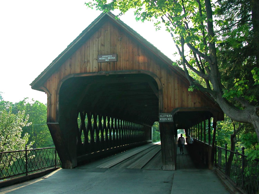 Middle Bridge, a Covered Bridge in Woodstock, Vermont